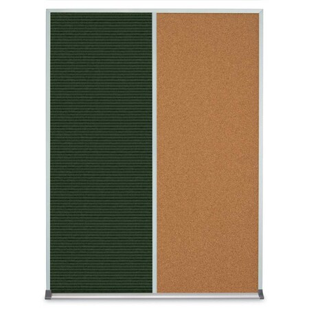 United Visual Products Single Door Radius Plus Corkboard, 36"X UV8002PLUS-GOLD-CLOUD